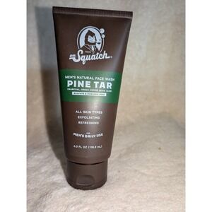 DR. SQUATCH Face Wash Pine Tar 4oz Sulfate & Paraben Free Charcoal Aloe & Coffee